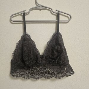 Ambrielle bra lace elastic adjustable straps medium/6 dark grey layering